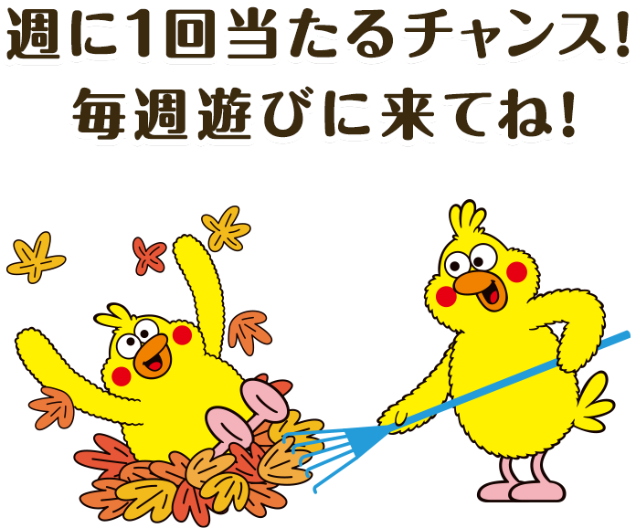 週に1回当たるチャンス！毎週遊びに来てね！