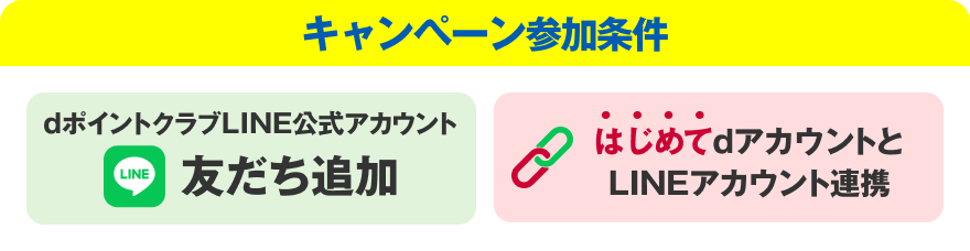 【キャンペーン参加条件】dポイントクラブLINE公式アカウント友だち追加 はじめてdアカウントとLINEアカウント連携