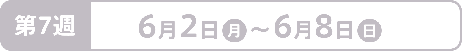 第7週：6月2日（月）～6月8日（日）