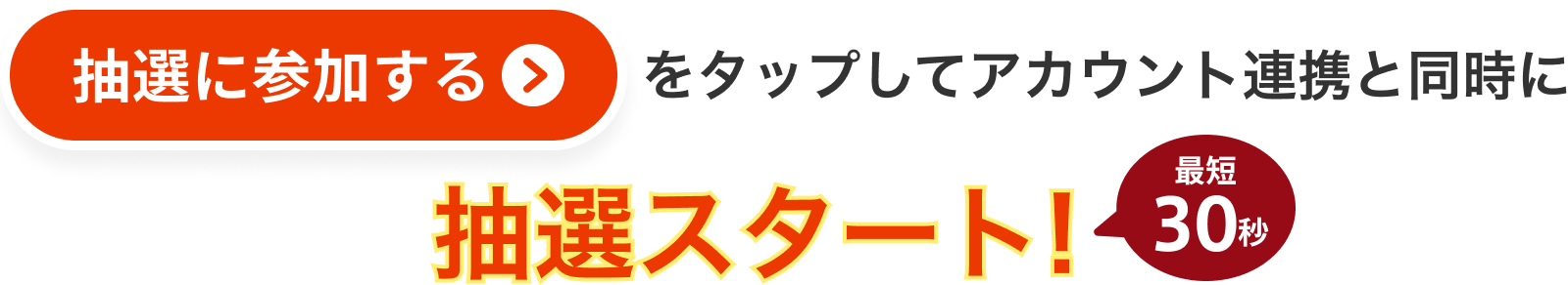 「抽選に参加する」をタップしてID連携と同時に抽選スタート！最短30秒