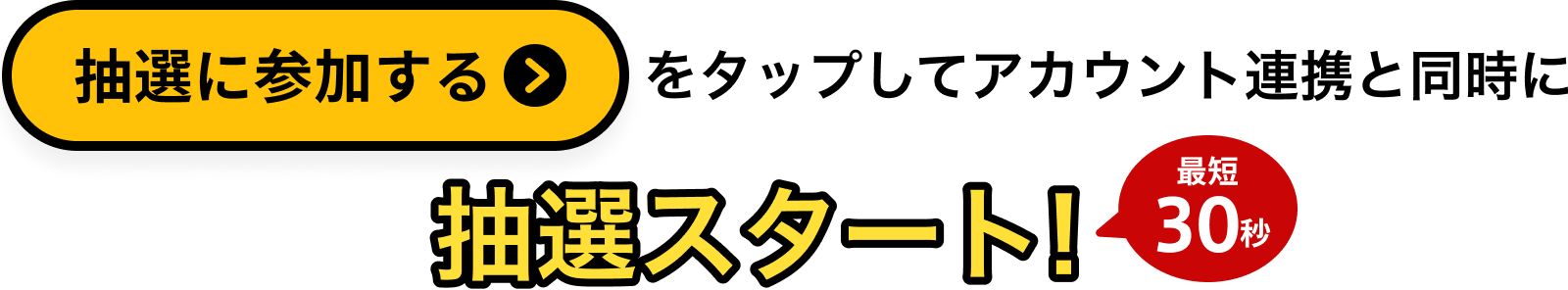 「抽選に参加する」をタップしてID連携と同時に抽選スタート！最短30秒
