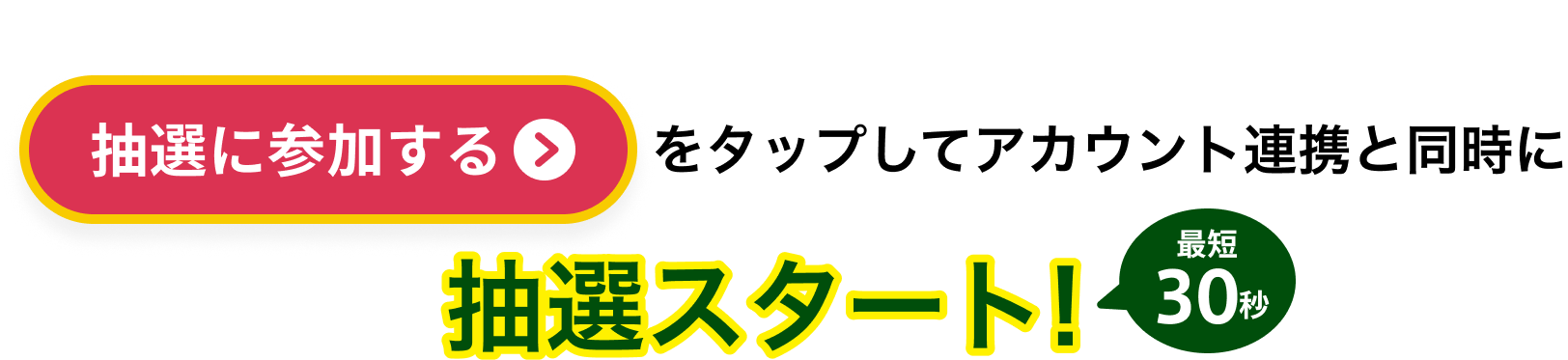 「抽選に参加する」をタップしてID連携と同時に抽選スタート！最短30秒